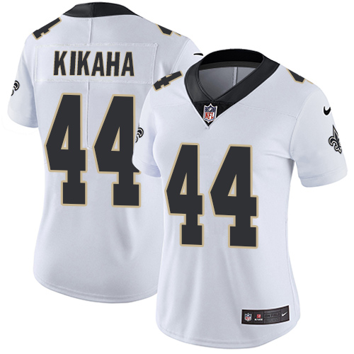 Nike Saints #44 Hau'oli Kikaha White Women's Stitched NFL Vapor Untouchable Limited Jersey