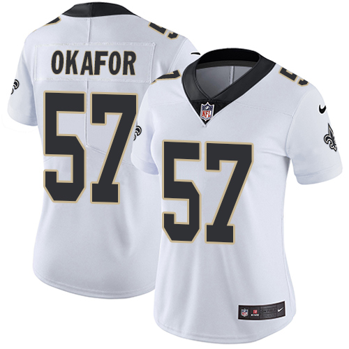 Nike Saints #57 Alex Okafor White Women's Stitched NFL Vapor Untouchable Limited Jersey