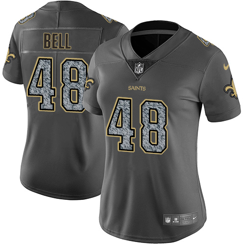 Nike Saints #48 Vonn Bell Gray Static Women's Stitched NFL Vapor Untouchable Limited Jersey
