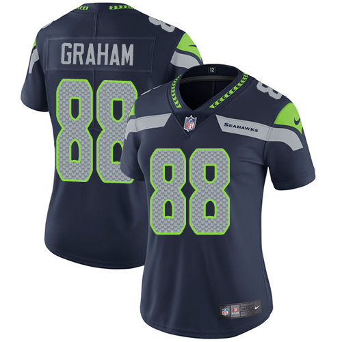 Nike Seahawks #88 Jimmy Graham Steel Blue Team Color Women's Stitched NFL Vapor Untouchable Limited