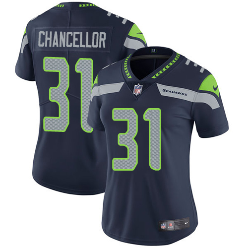 Nike Seahawks #31 Kam Chancellor Steel Blue Team Color Women's Stitched NFL Vapor Untouchable Limite