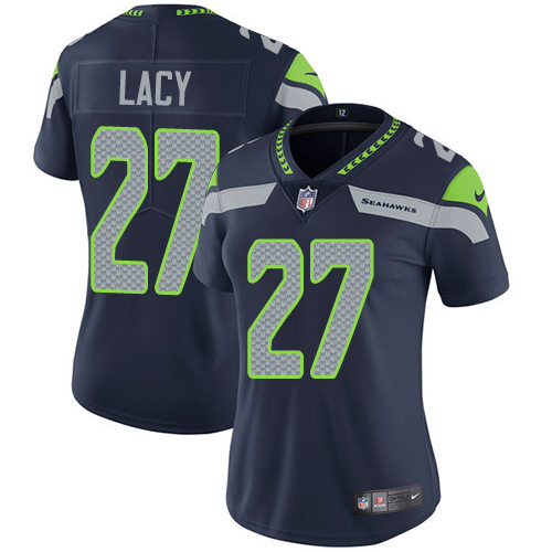 Nike Seahawks #27 Eddie Lacy Steel Blue Team Color Women's Stitched NFL Vapor Untouchable Limited Je