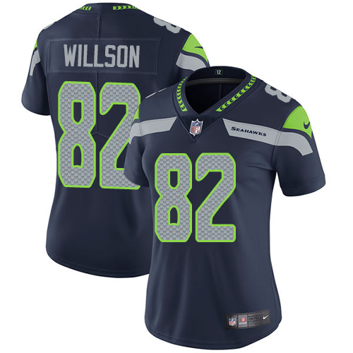 Nike Seahawks #82 Luke Willson Steel Blue Team Color Women's Stitched NFL Vapor Untouchable Limited