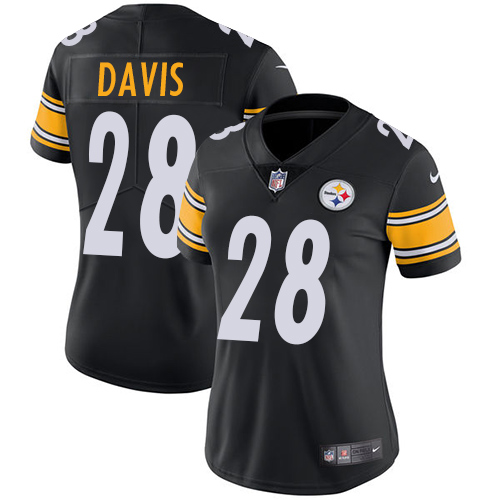 Nike Steelers #28 Sean Davis Black Team Color Women's Stitched NFL Vapor Untouchable Limited Jersey