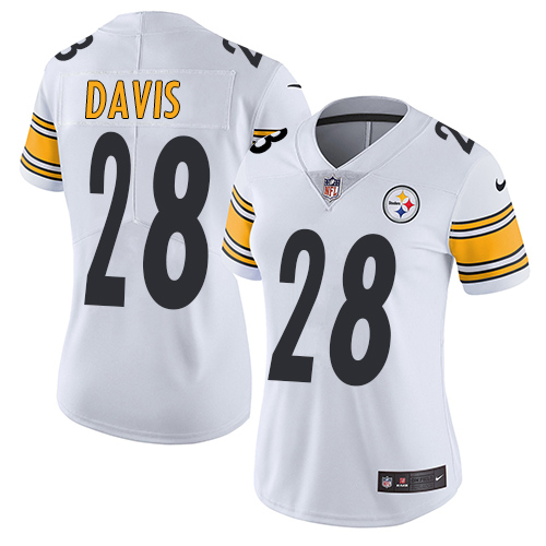 Nike Steelers #28 Sean Davis White Women's Stitched NFL Vapor Untouchable Limited Jersey