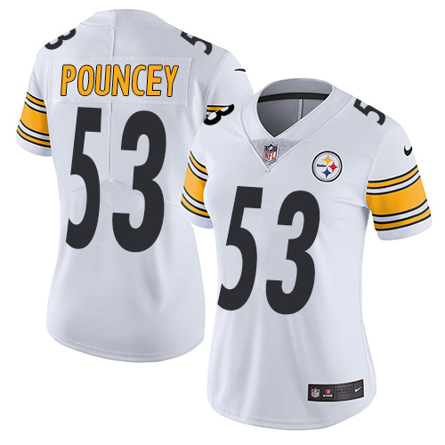 Nike Steelers #53 Maurkice Pouncey White Women's Stitched NFL Vapor Untouchable Limited Jersey