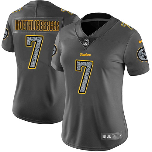 Nike Steelers #7 Ben Roethlisberger Gray Static Women's Stitched NFL Vapor Untouchable Limited Jerse