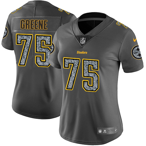 Nike Steelers #75 Joe Greene Gray Static Women's Stitched NFL Vapor Untouchable Limited Jersey
