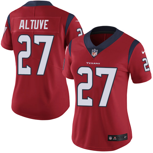 Nike Texans #27 Jose Altuve Red Alternate Women's Stitched NFL Vapor Untouchable Limited Jersey