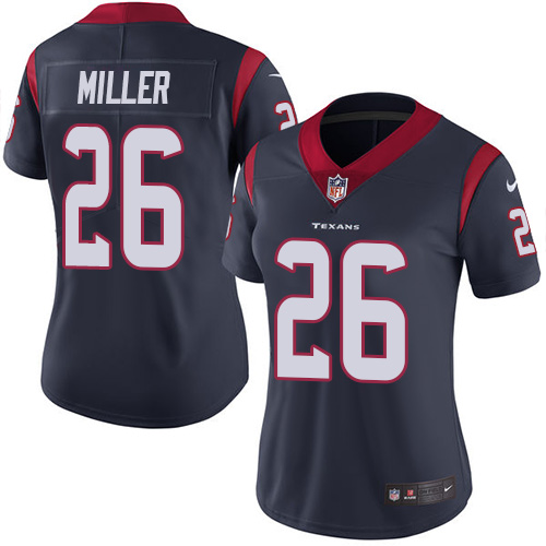 Nike Texans #26 Lamar Miller Navy Blue Team Color Women's Stitched NFL Vapor Untouchable Limited Jer