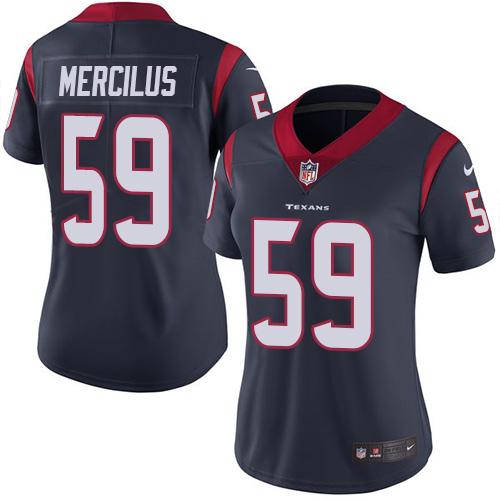 Nike Texans #59 Whitney Mercilus Navy Blue Team Color Women's Stitched NFL Vapor Untouchable Limited