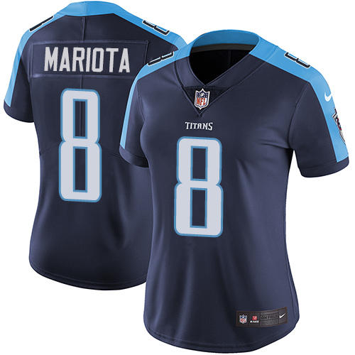 Nike Titans #8 Marcus Mariota Navy Blue Alternate Women's Stitched NFL Vapor Untouchable Limited Jer