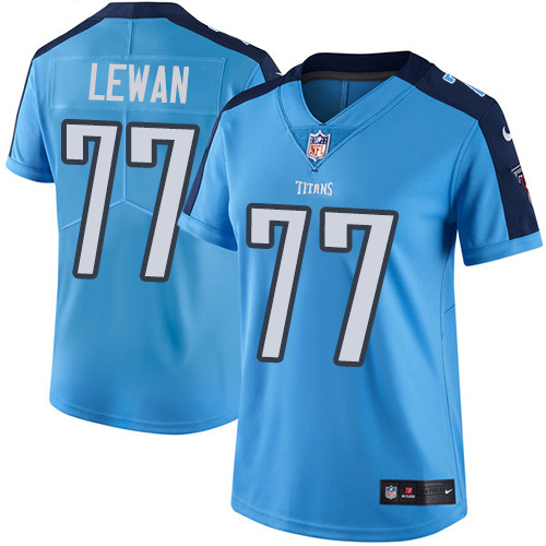 Nike Titans #77 Taylor Lewan Light Blue Team Color Women's Stitched NFL Vapor Untouchable Limited Je