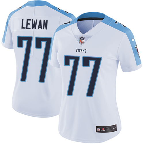 Nike Titans #77 Taylor Lewan White Women's Stitched NFL Vapor Untouchable Limited Jersey