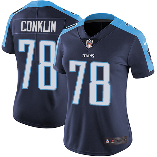 Nike Titans #78 Jack Conklin Navy Blue Alternate Women's Stitched NFL Vapor Untouchable Limited Jers