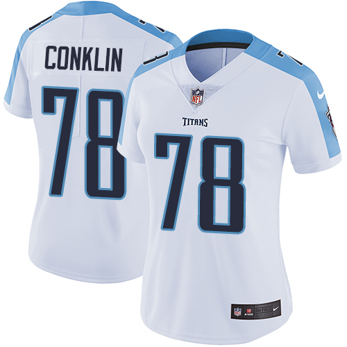 Nike Titans #78 Jack Conklin White Women's Stitched NFL Vapor Untouchable Limited Jersey