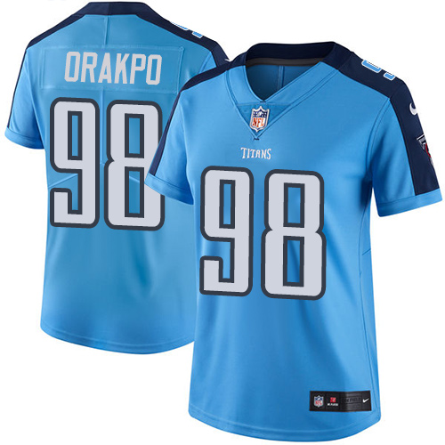 Nike Titans #98 Brian Orakpo Light Blue Team Color Women's Stitched NFL Vapor Untouchable Limited Je