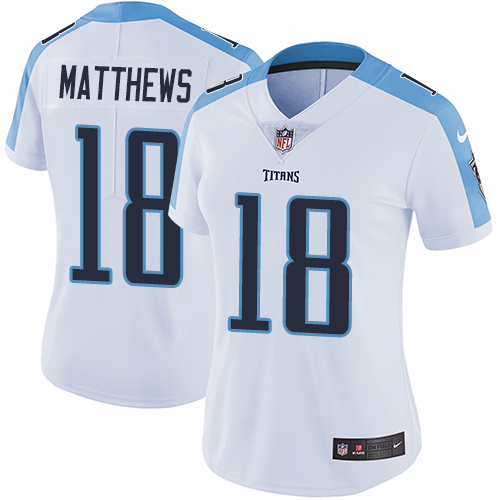 Nike Titans #18 Rishard Matthews White Women's Stitched NFL Vapor Untouchable Limited Jersey