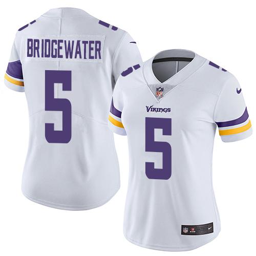 Nike Vikings #5 Teddy Bridgewater White Women's Stitched NFL Vapor Untouchable Limited Jersey