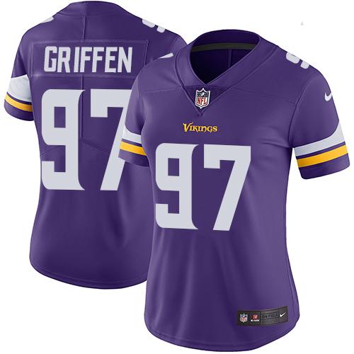 Nike Vikings #97 Everson Griffen Purple Team Color Women's Stitched NFL Vapor Untouchable Limited Je