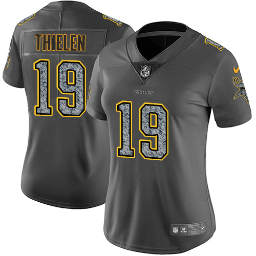 Nike Vikings #19 Adam Thielen Gray Static Women's Stitched NFL Vapor Untouchable Limited Jersey