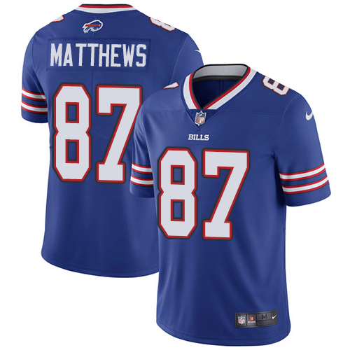 Nike Bills #87 Jordan Matthews Royal Blue Team Color Youth Stitched NFL Vapor Untouchable Limited Je