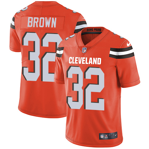 Nike Browns #32 Jim Brown Orange Alternate Youth Stitched NFL Vapor Untouchable Limited Jersey