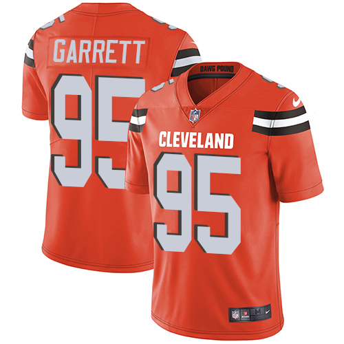 Nike Browns #95 Myles Garrett Orange Alternate Youth Stitched NFL Vapor Untouchable Limited Jersey