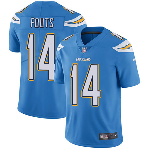 Nike Chargers #14 Dan Fouts Electric Blue Alternate Youth Stitched NFL Vapor Untouchable Limited Jer