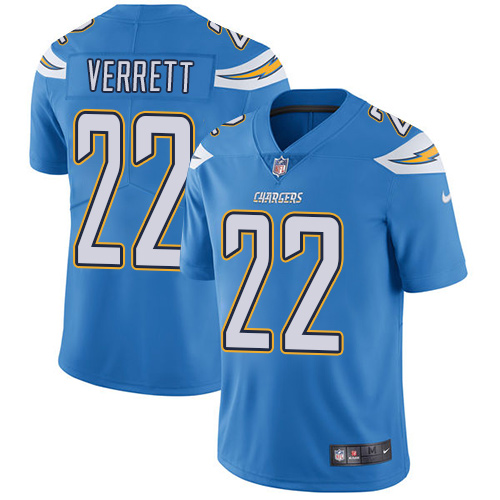 Nike Chargers #22 Jason Verrett Electric Blue Alternate Youth Stitched NFL Vapor Untouchable Limited