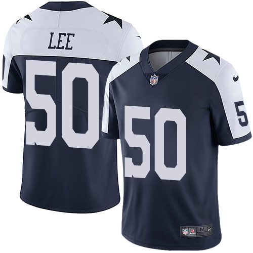 Nike Cowboys #50 Sean Lee Navy Blue Thanksgiving Youth Stitched NFL Vapor Untouchable Limited Throwb