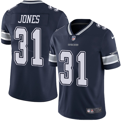 Nike Cowboys #31 Byron Jones Navy Blue Team Color Youth Stitched NFL Vapor Untouchable Limited Jerse