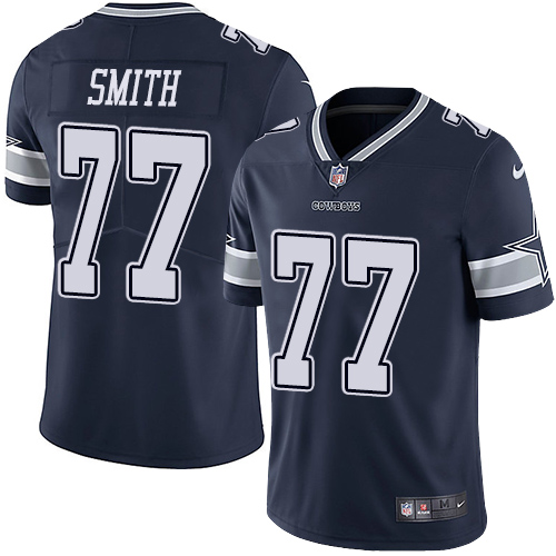 Nike Cowboys #77 Tyron Smith Navy Blue Team Color Youth Stitched NFL Vapor Untouchable Limited Jerse