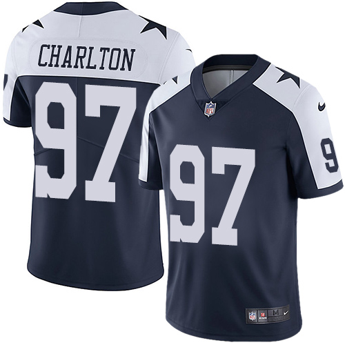 Nike Cowboys #97 Taco Charlton Navy Blue Thanksgiving Youth Stitched NFL Vapor Untouchable Limited T