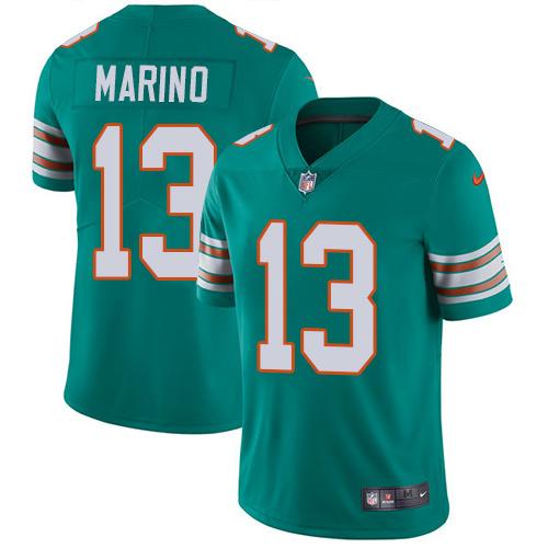 Nike Dolphins #13 Dan Marino Aqua Green Alternate Youth Stitched NFL Vapor Untouchable Limited Jerse