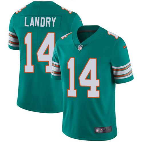 Nike Dolphins #14 Jarvis Landry Aqua Green Alternate Youth Stitched NFL Vapor Untouchable Limited Je