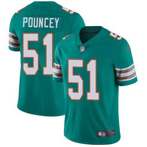 Nike Dolphins #51 Mike Pouncey Aqua Green Alternate Youth Stitched NFL Vapor Untouchable Limited Jer