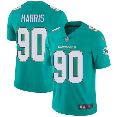 Nike Dolphins #90 Charles Harris Aqua Green Team Color Youth Stitched NFL Vapor Untouchable Limited