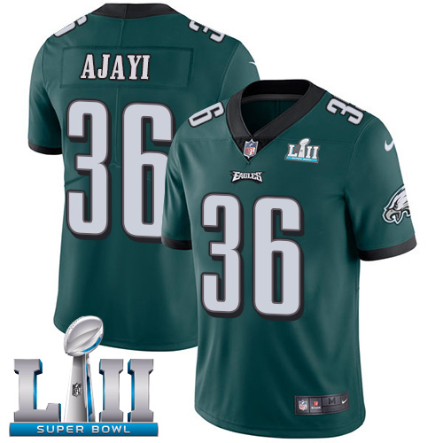 Nike Eagles #36 Jay Ajayi Midnight Green Team Color Super Bowl LII Youth Stitched NFL Vapor Untoucha
