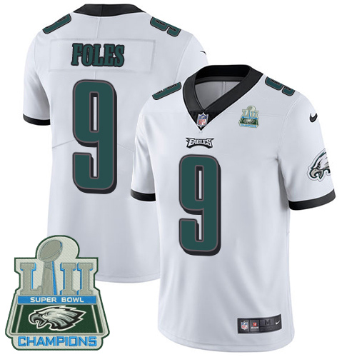 Nike Eagles #9 Nick Foles White Super Bowl LII Champions Youth Stitched NFL Vapor Untouchable Limite