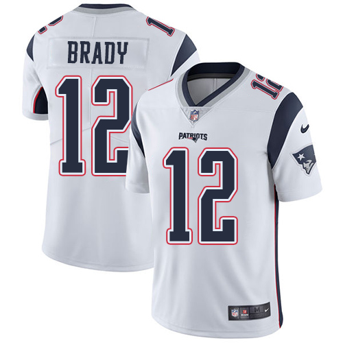 Nike Patriots #12 Tom Brady White Youth Stitched NFL Vapor Untouchable Limited Jersey