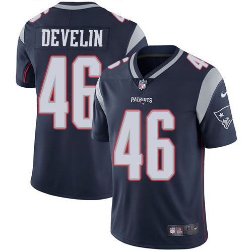 Nike Patriots #46 James Develin Navy Blue Team Color Youth Stitched NFL Vapor Untouchable Limited Je