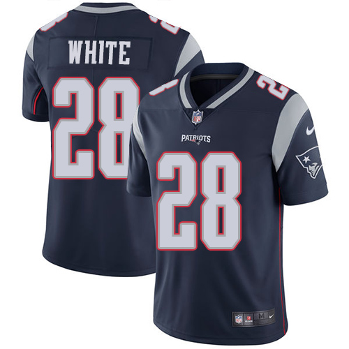 Nike Patriots #28 James White Navy Blue Team Color Youth Stitched NFL Vapor Untouchable Limited Jers