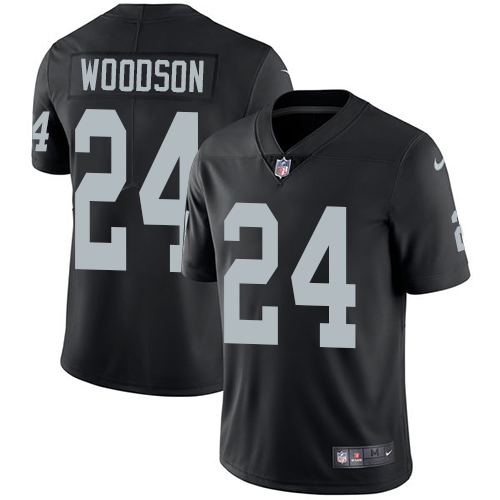 Nike Raiders #24 Charles Woodson Black Team Color Youth Stitched NFL Vapor Untouchable Limited Jerse