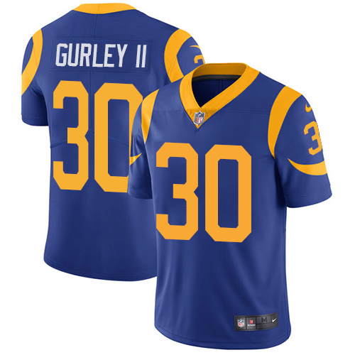 Nike Rams #30 Todd Gurley II Royal Blue Alternate Youth Stitched NFL Vapor Untouchable Limited Jerse