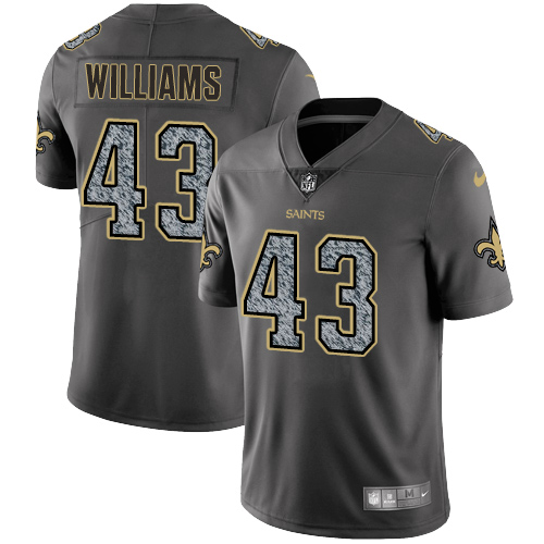 Nike Saints #43 Marcus Williams Gray Static Youth Stitched NFL Vapor Untouchable Limited Jersey