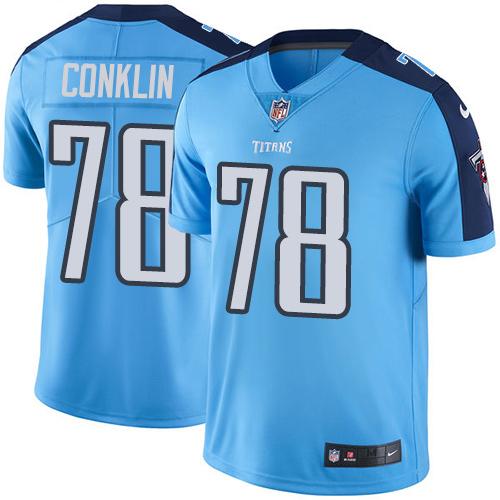 Nike Titans #78 Jack Conklin Light Blue Team Color Youth Stitched NFL Vapor Untouchable Limited Jers