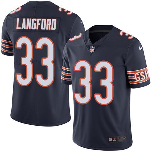 Nike Bears #33 Jeremy Langford Navy Blue Team Color Men's Stitched NFL Vapor Untouchable Limited Jer