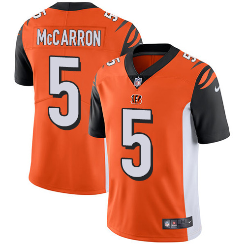 Nike Bengals #5 AJ McCarron Orange Alternate Men's Stitched NFL Vapor Untouchable Limited Jersey