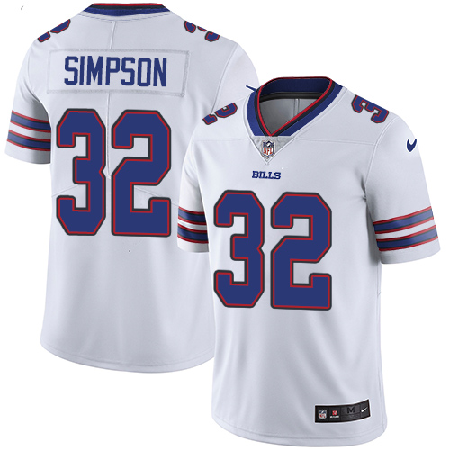 Nike Bills #32 O. J. Simpson White Men's Stitched NFL Vapor Untouchable Limited Jersey - Click Image to Close